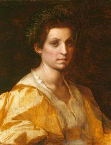 Andrea del Sarto Portrait of a woman in yellow Sweden oil painting art